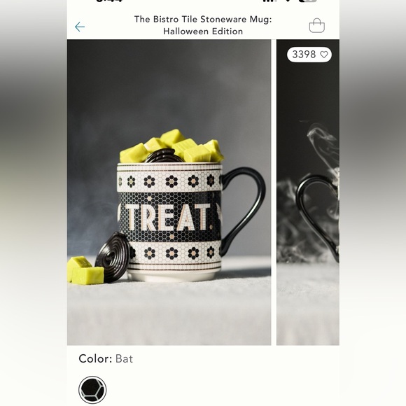 Anthropologie Halloween mug! The Bistro Tile Stoneware Mug - Halloween edition! - Picture 4 of 10